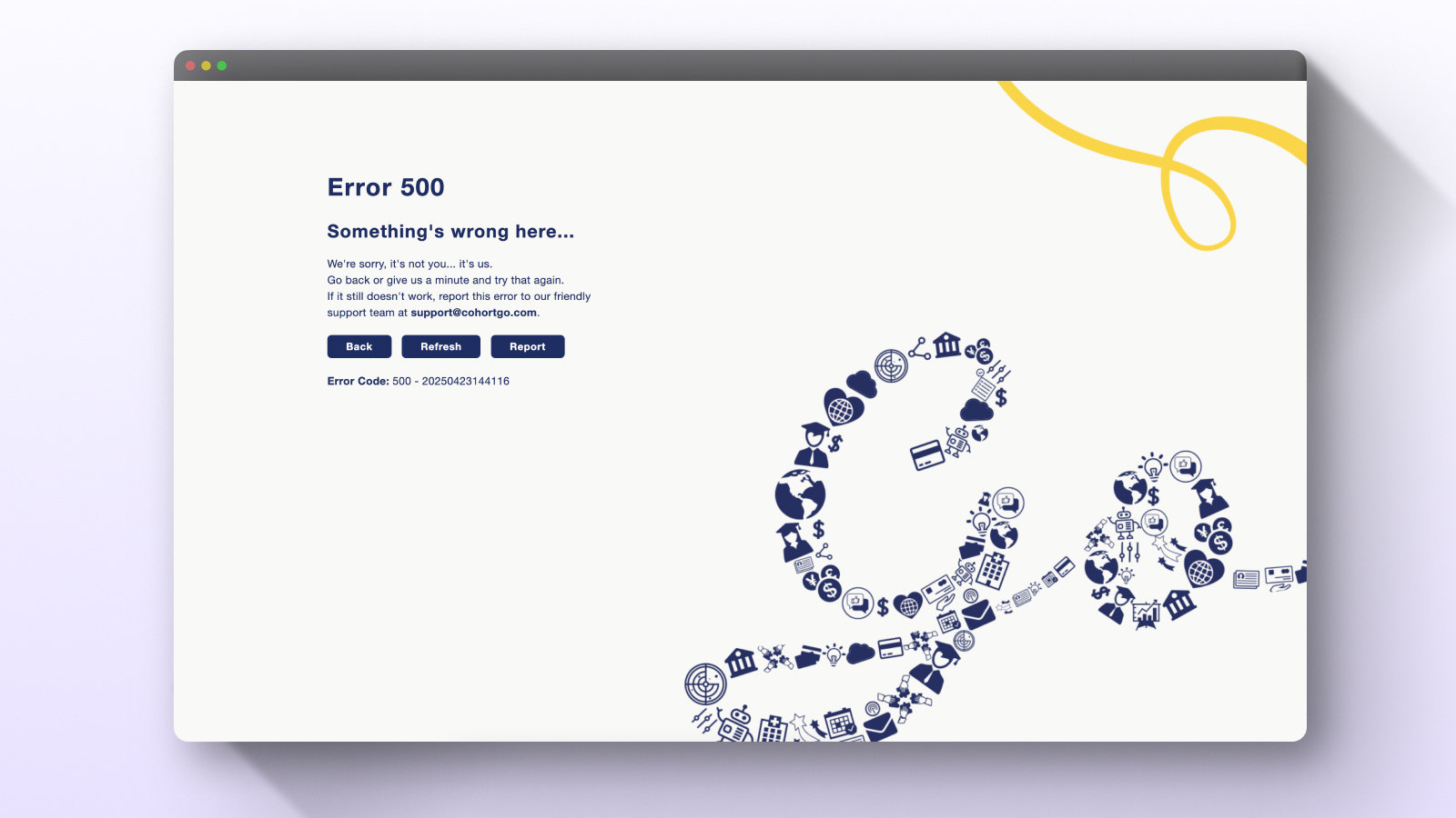 On-Brand 500 Error Page for a Global Payments Platform