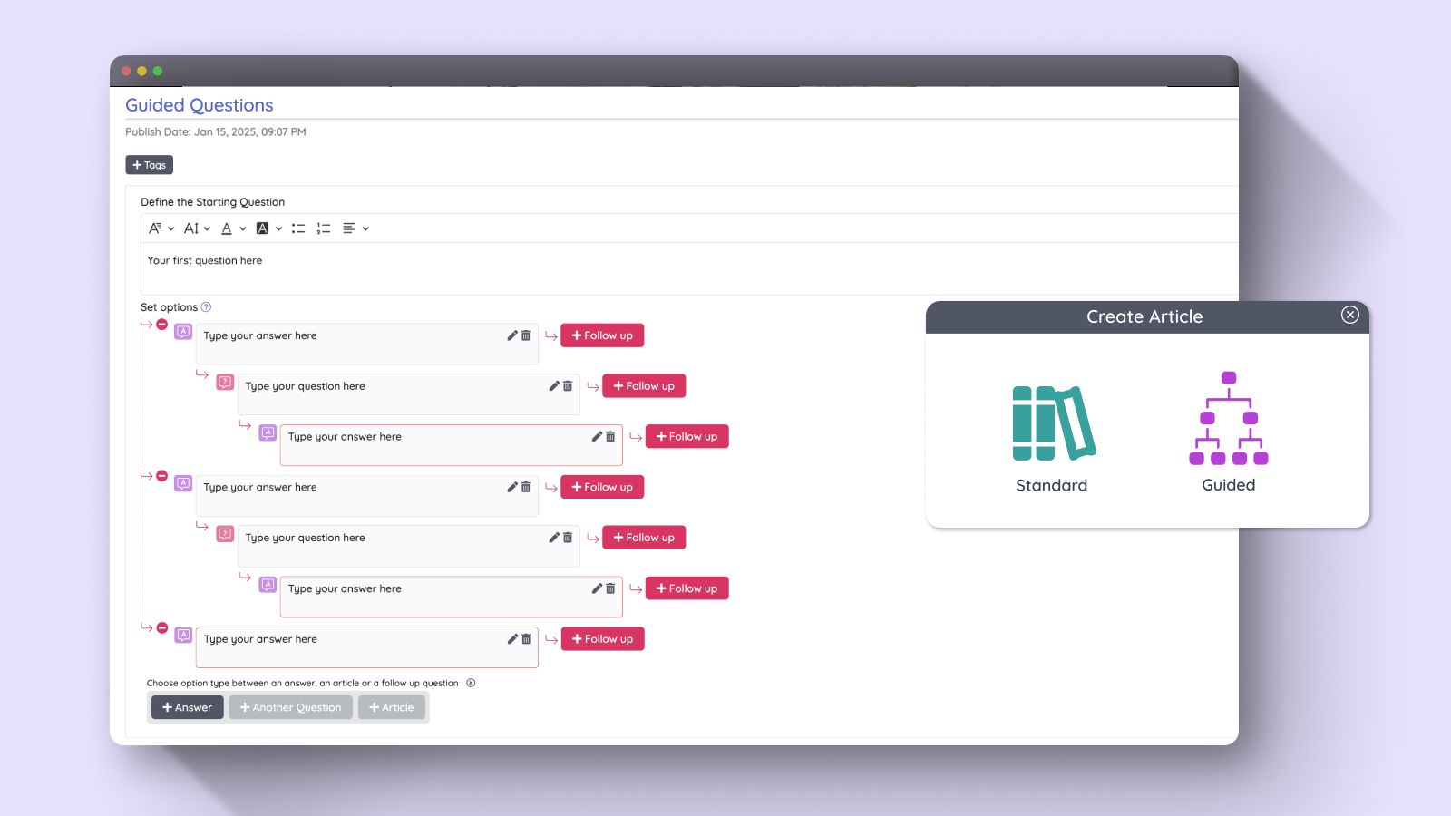 How Did I Create an Intuitive Guided Questions for Users?
