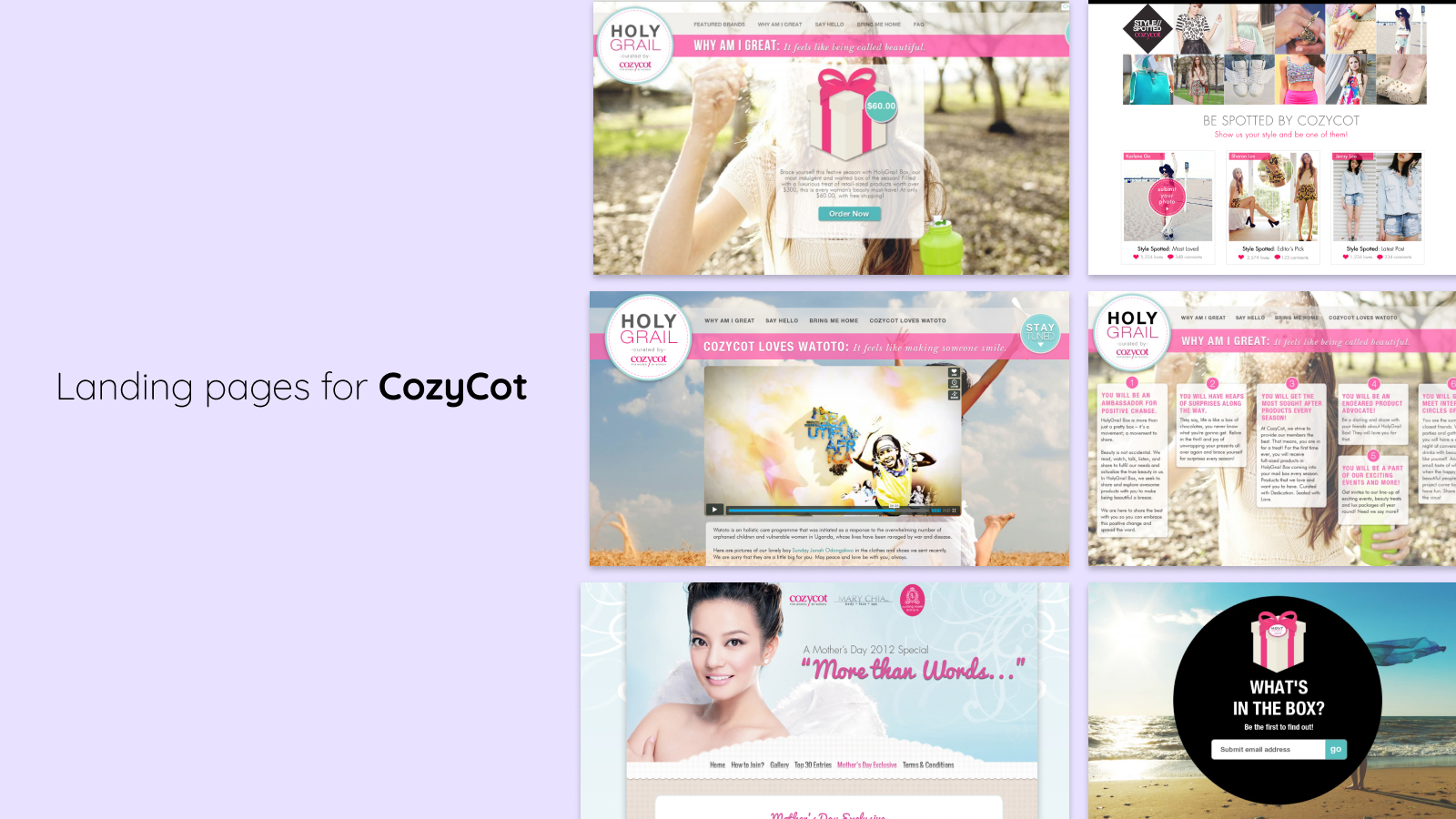 Landing Pages for a Singaporean Online Community (2012-2014)